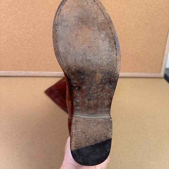 Frye Melissa Lace Up Boots Size 6.5 B Riding Equestrian / Festival Brown Leather - Picture 9 of 11